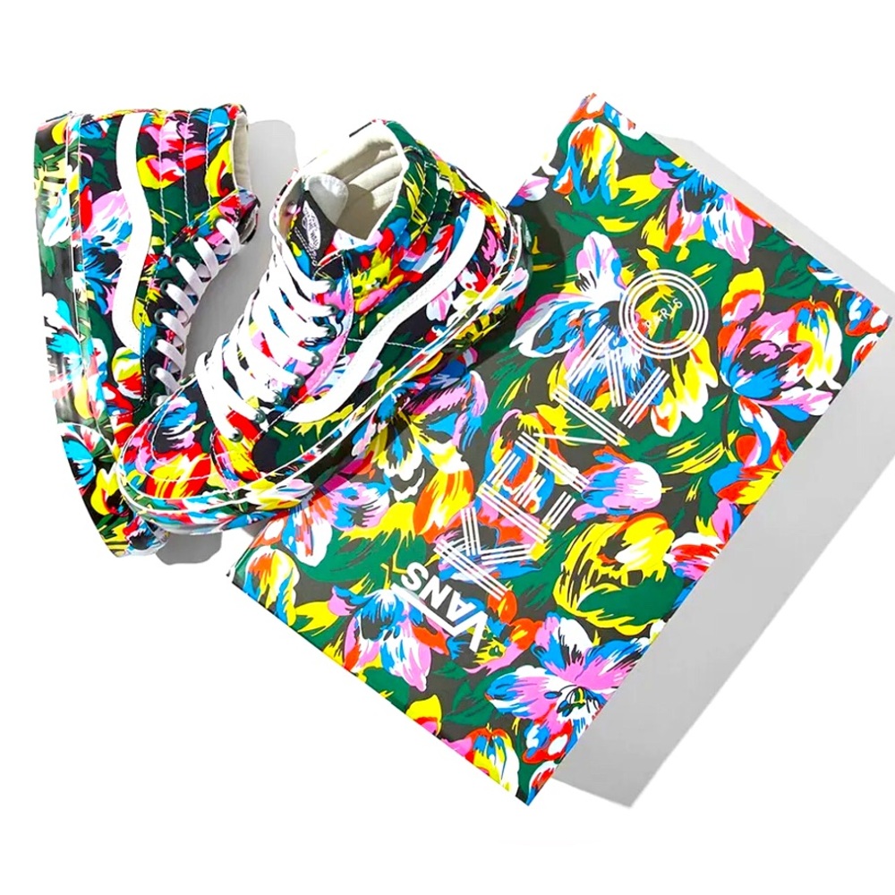 VANS VAULT X KENZO limited edition RARE $215 OG Sk8-hi LX floral shoes UNISEX !